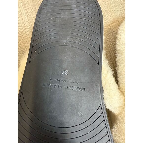 Manolo Blahnik Chilpa Shearling Flat EU37/US7 $1095 - Picture 11 of 13